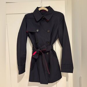 Tommy Hilfiger Dark Blue Trench Coat with Pink Trim